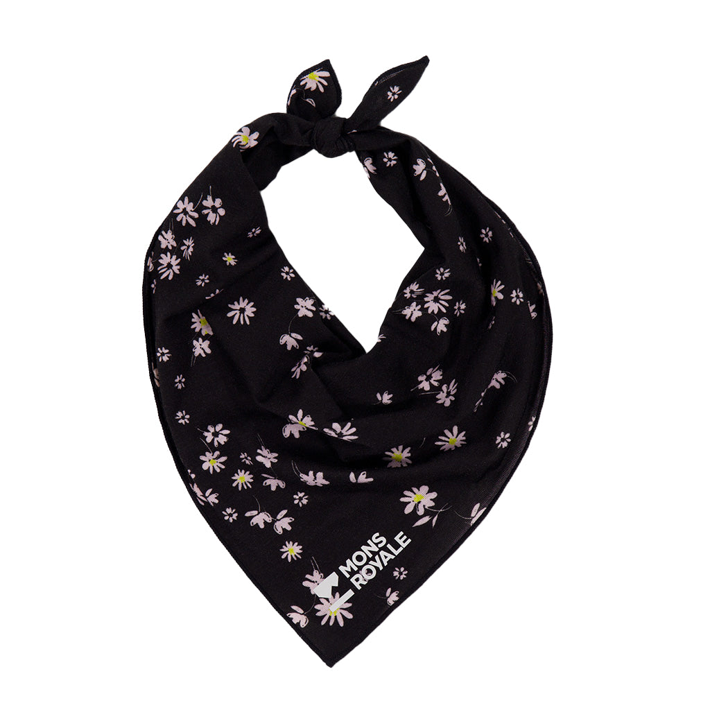 Renegade Merino Bike Bandana - Black Daisy