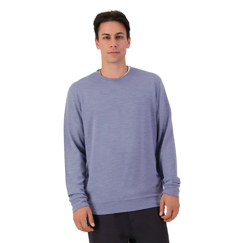 Horizon Merino Crew - Blue Granite