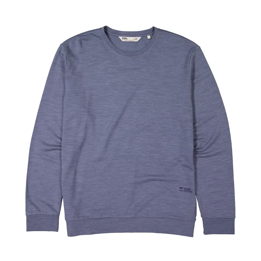 Horizon Merino Crew - Blue Granite