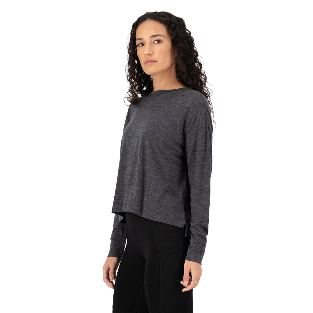 Zephyr Merino Tencel™ Boxy Long Sleeve - Smoke