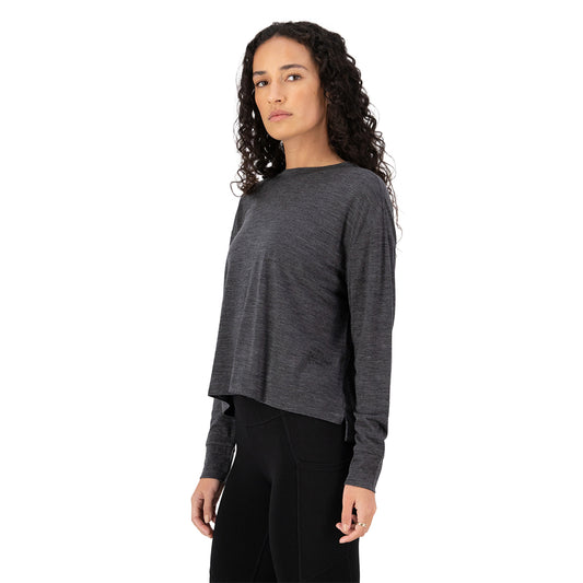 Zephyr Merino Tencel™ Boxy Long Sleeve - Smoke