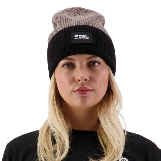 Bluff Merino Beanie - Cinder/Black