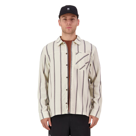 AT Merino Long Sleeve Shirt - Bone Stripe