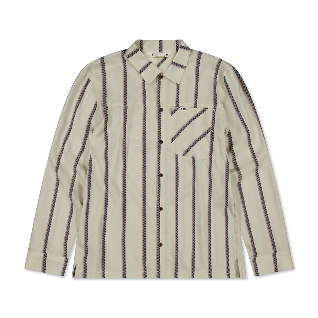 AT Merino Long Sleeve Shirt - Bone Stripe