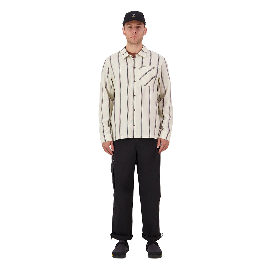 AT Merino Long Sleeve Shirt - Bone Stripe