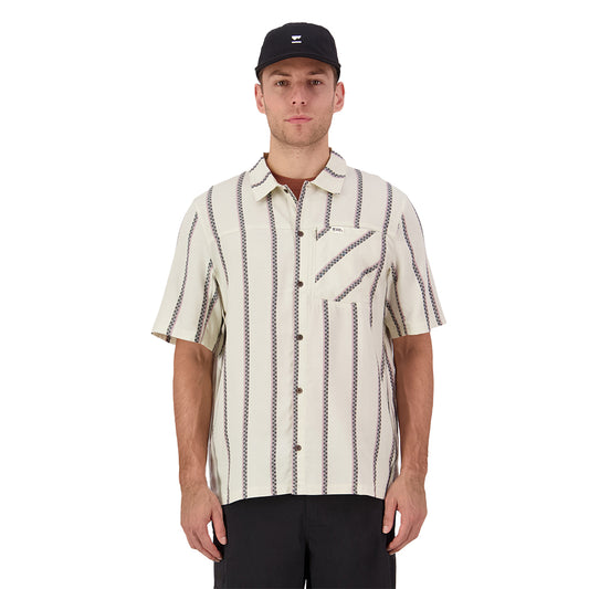 AT Merino Short Sleeve Shirt - Bone Stripe