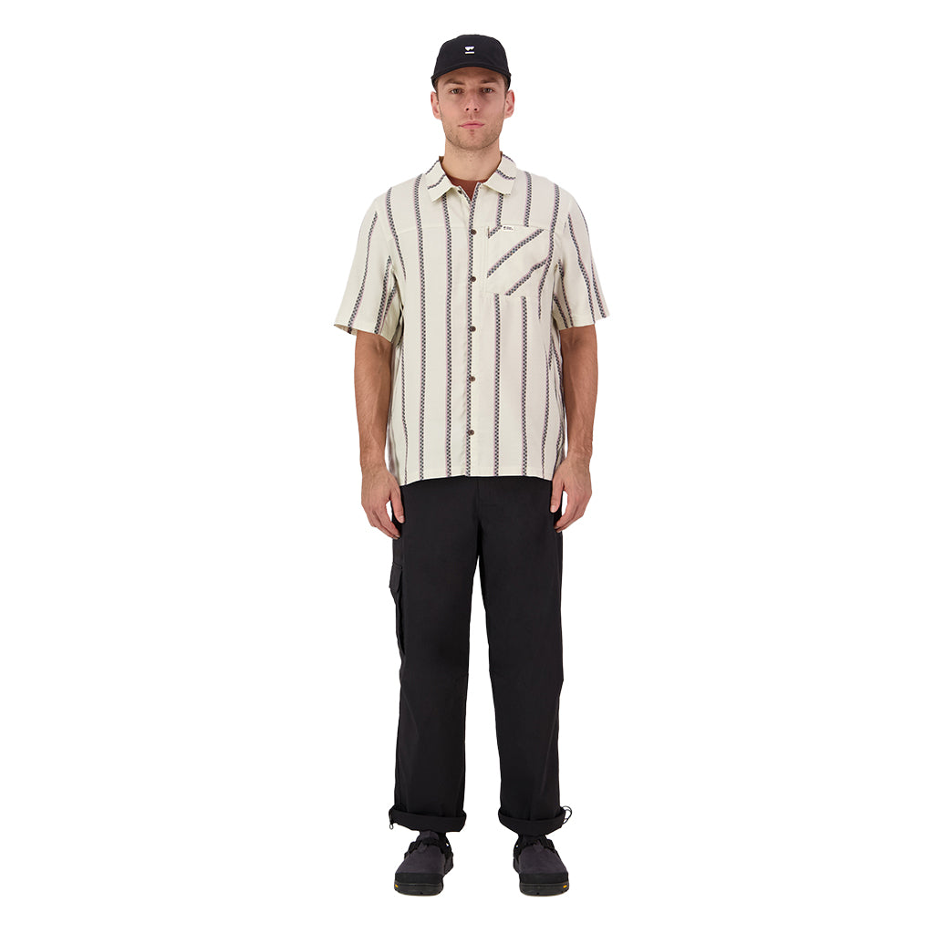 AT Merino Short Sleeve Shirt - Bone Stripe