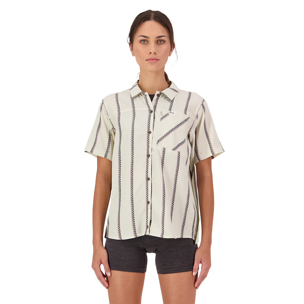 AT Merino Short Sleeve Shirt - Bone Stripe
