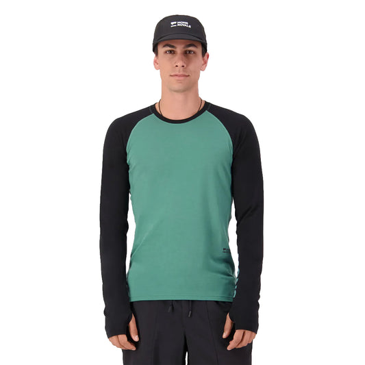 Temple Merino Long Sleeve - Deep Jade/Black