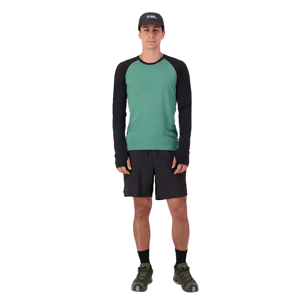 Temple Merino Long Sleeve - Deep Jade/Black