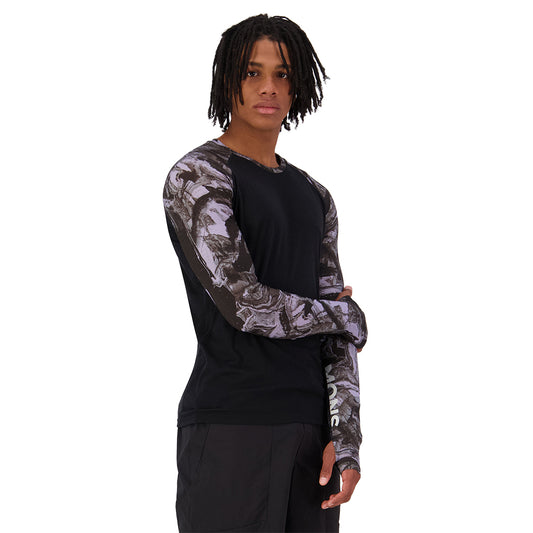 Temple Merino Long Sleeve - Rock Camo/Black