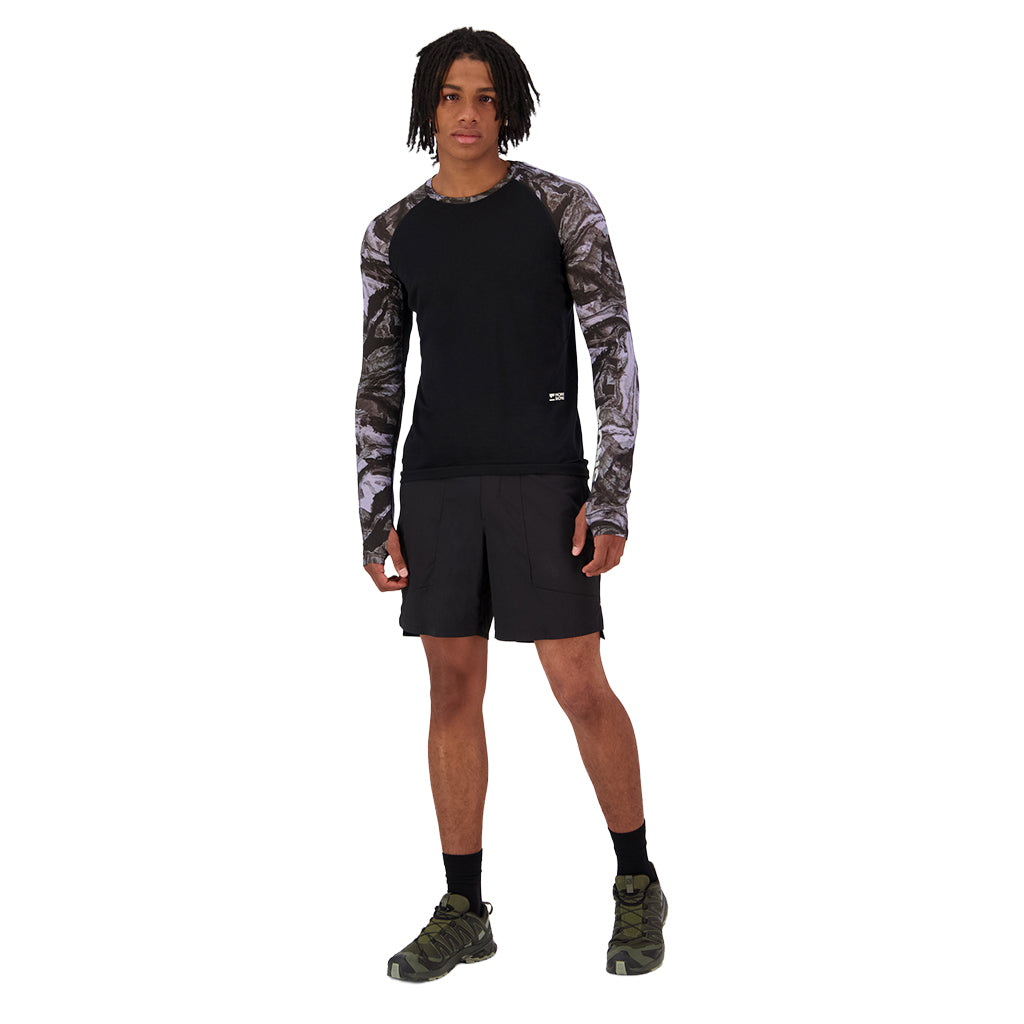 Temple Merino Long Sleeve - Rock Camo/Black