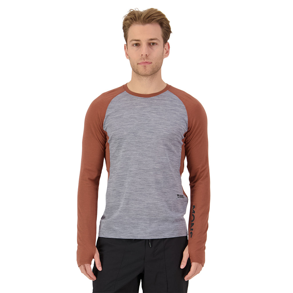Temple Merino Long Sleeve - Cinnamon/Grey Heather