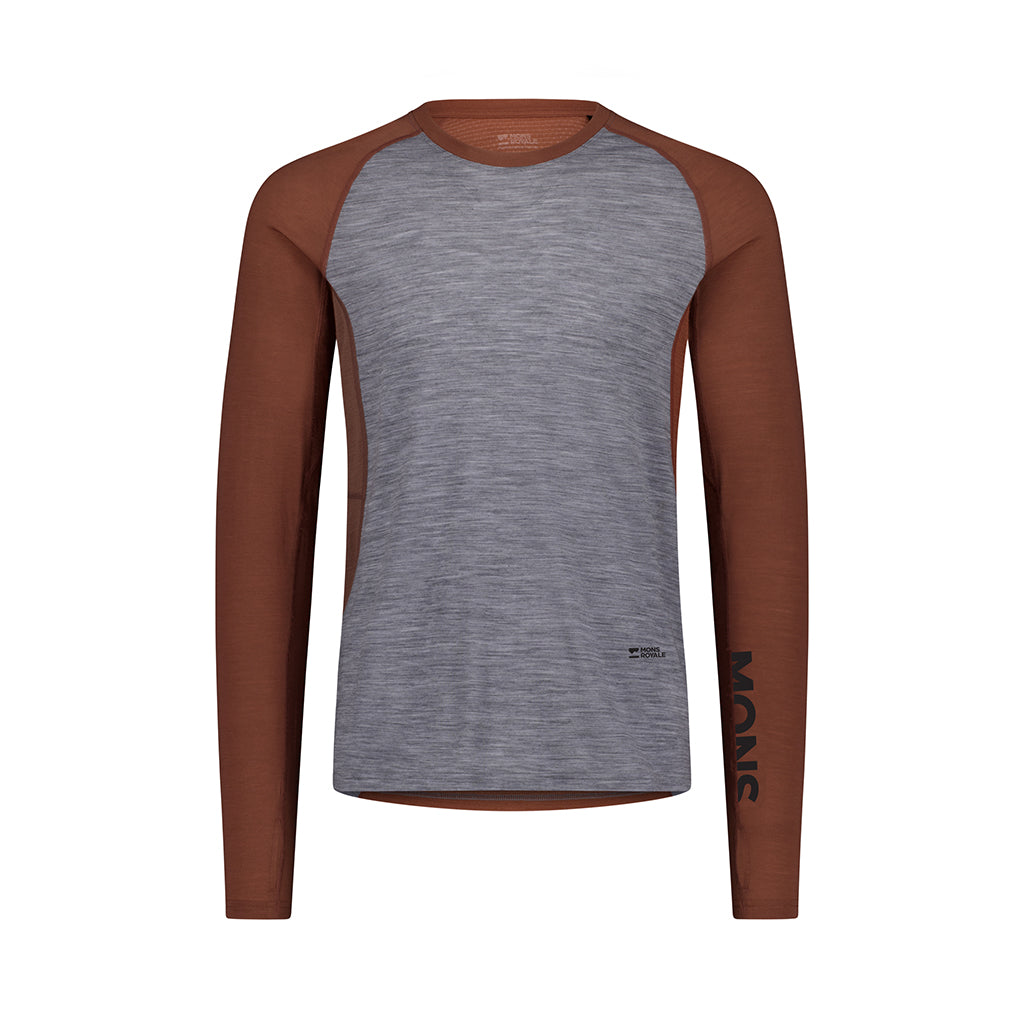 Temple Merino Long Sleeve - Cinnamon/Grey Heather