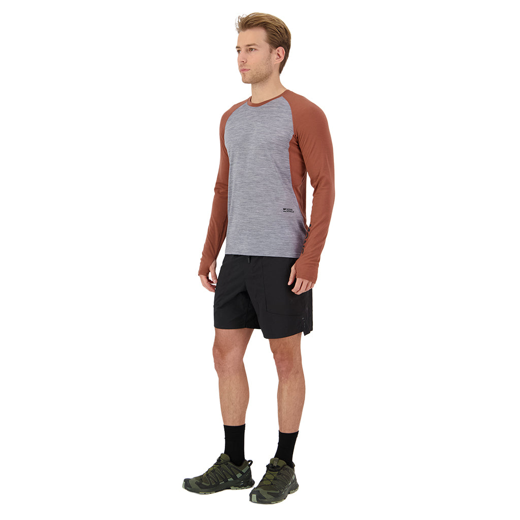 Temple Merino Long Sleeve - Cinnamon/Grey Heather