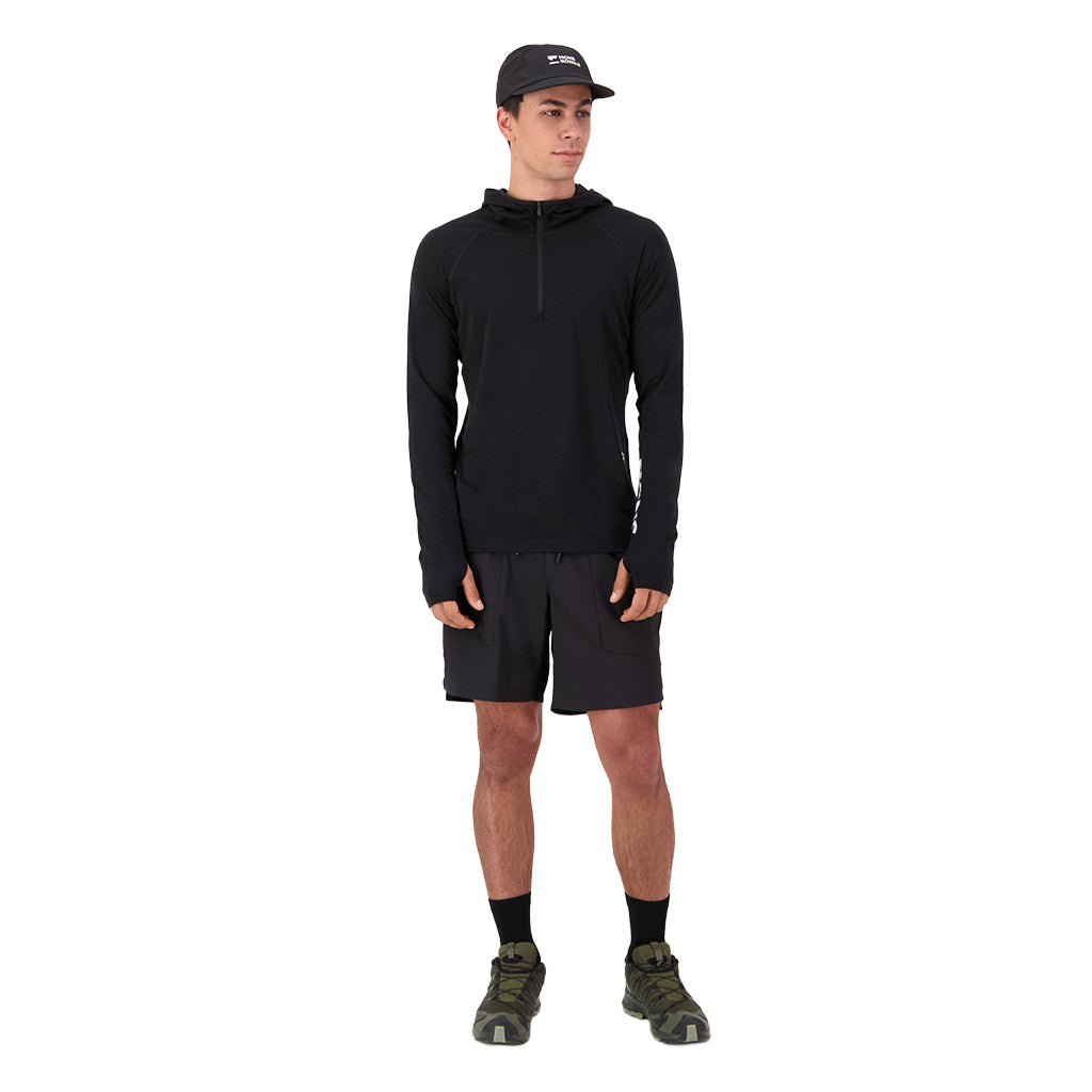 Temple Merino Long Sleeve Hood - Black