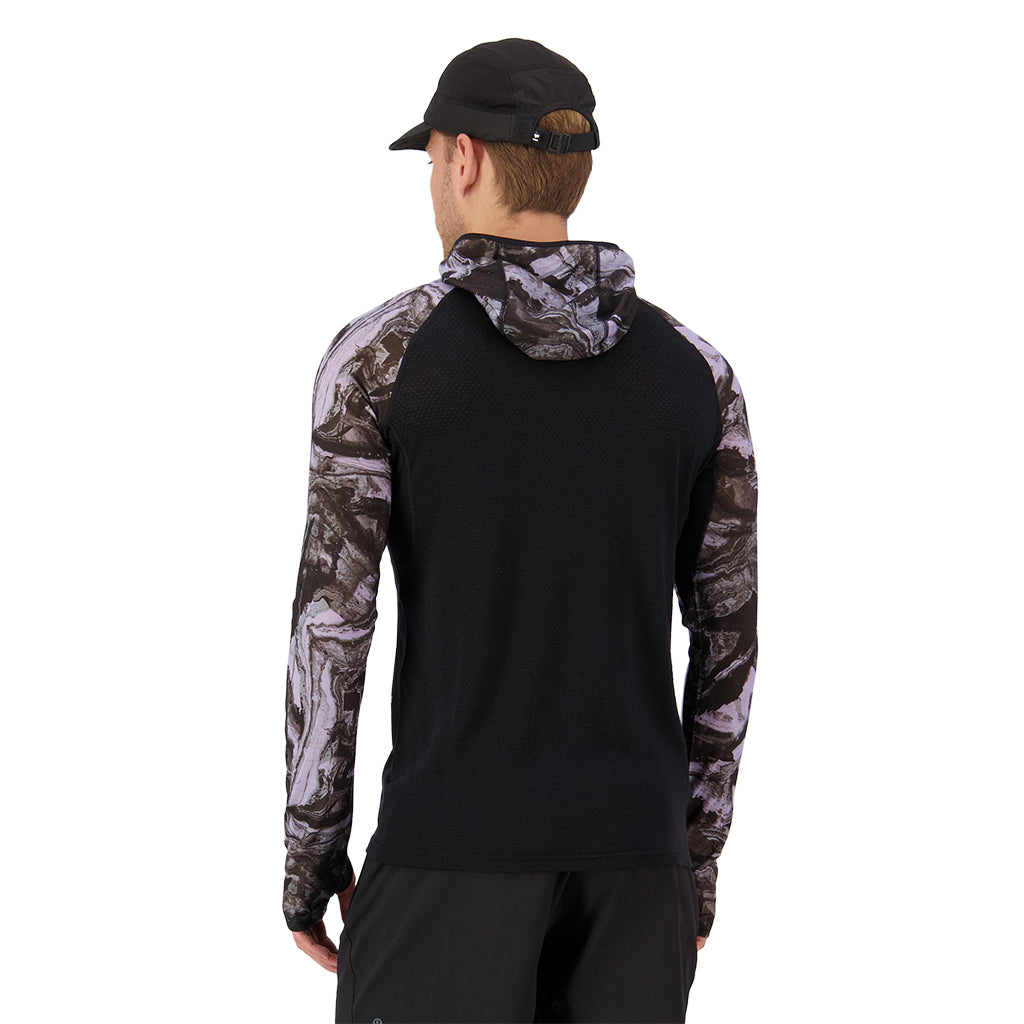 Temple Merino Long Sleeve Hood - Rock Camo/Black