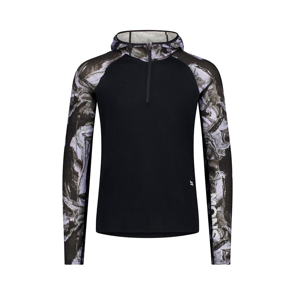 Temple Merino Long Sleeve Hood - Rock Camo/Black