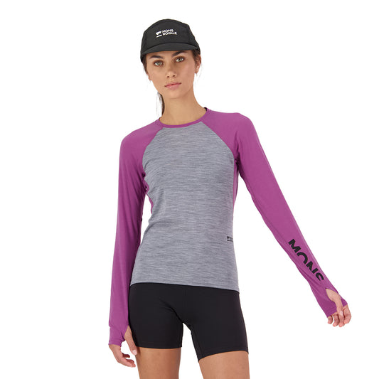 Bella Merino Long Sleeve - Purple Bolt/Grey Heather