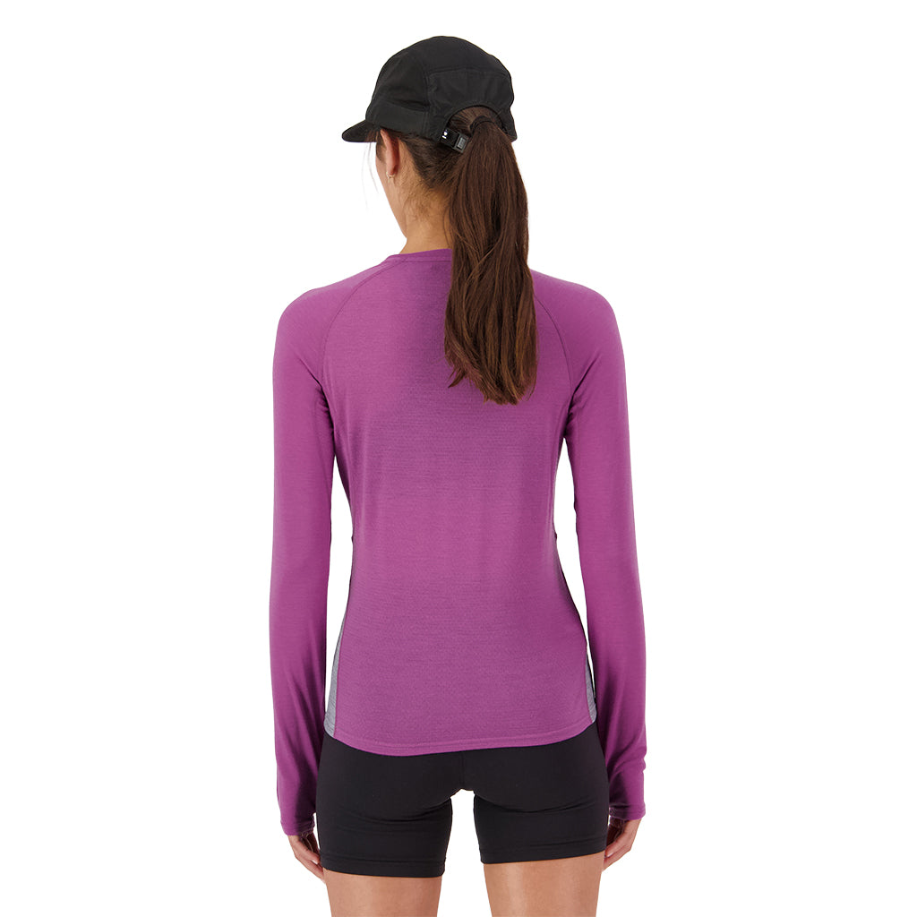 Bella Merino Long Sleeve - Purple Bolt/Grey Heather