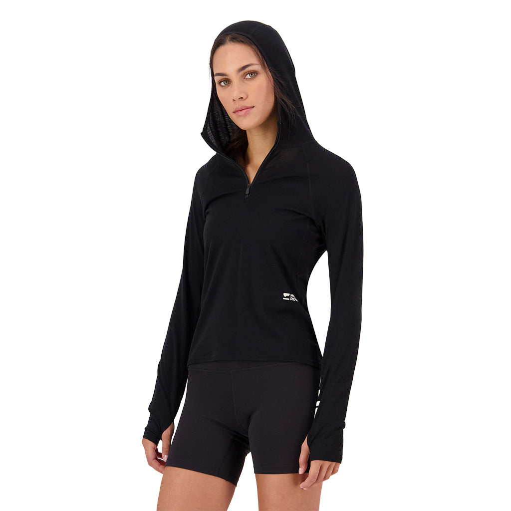 Bella Merino Long Sleeve Hood - Black