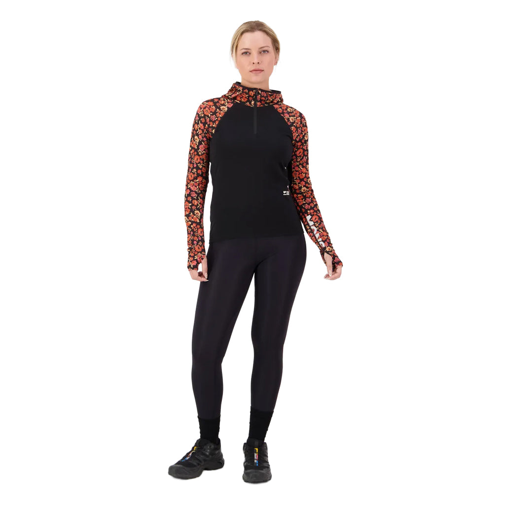 Bella Merino Long Sleeve Hood - Ditzy Camo/Black