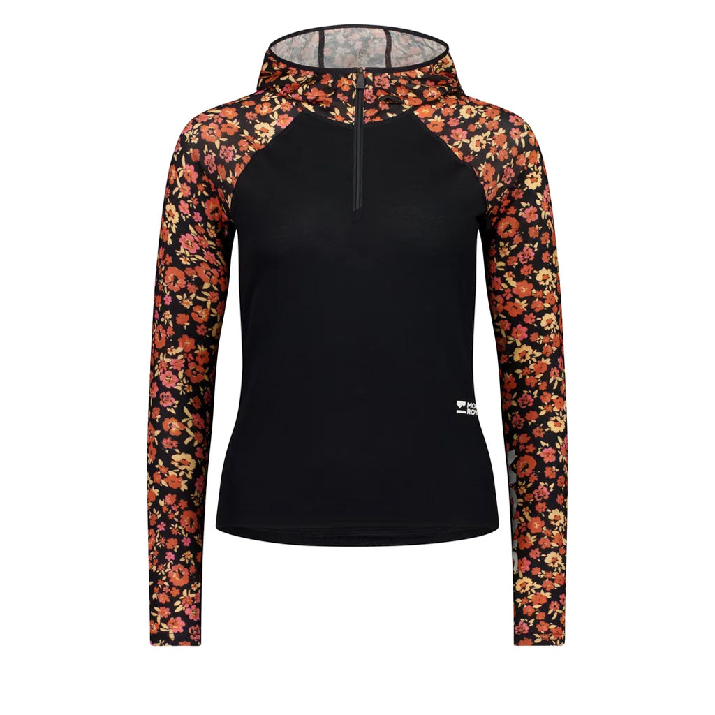 Bella Merino Long Sleeve Hood - Ditzy Camo/Black