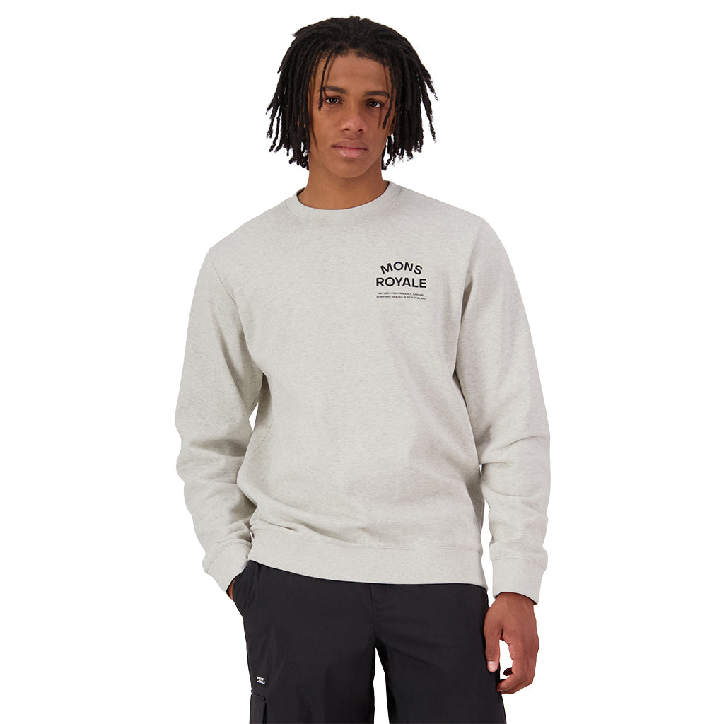Inversion Merino Crew - Light Grey Heather