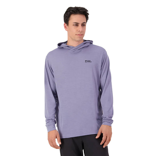 Pivot Merino Long Sleeve Hood - Blue Granite
