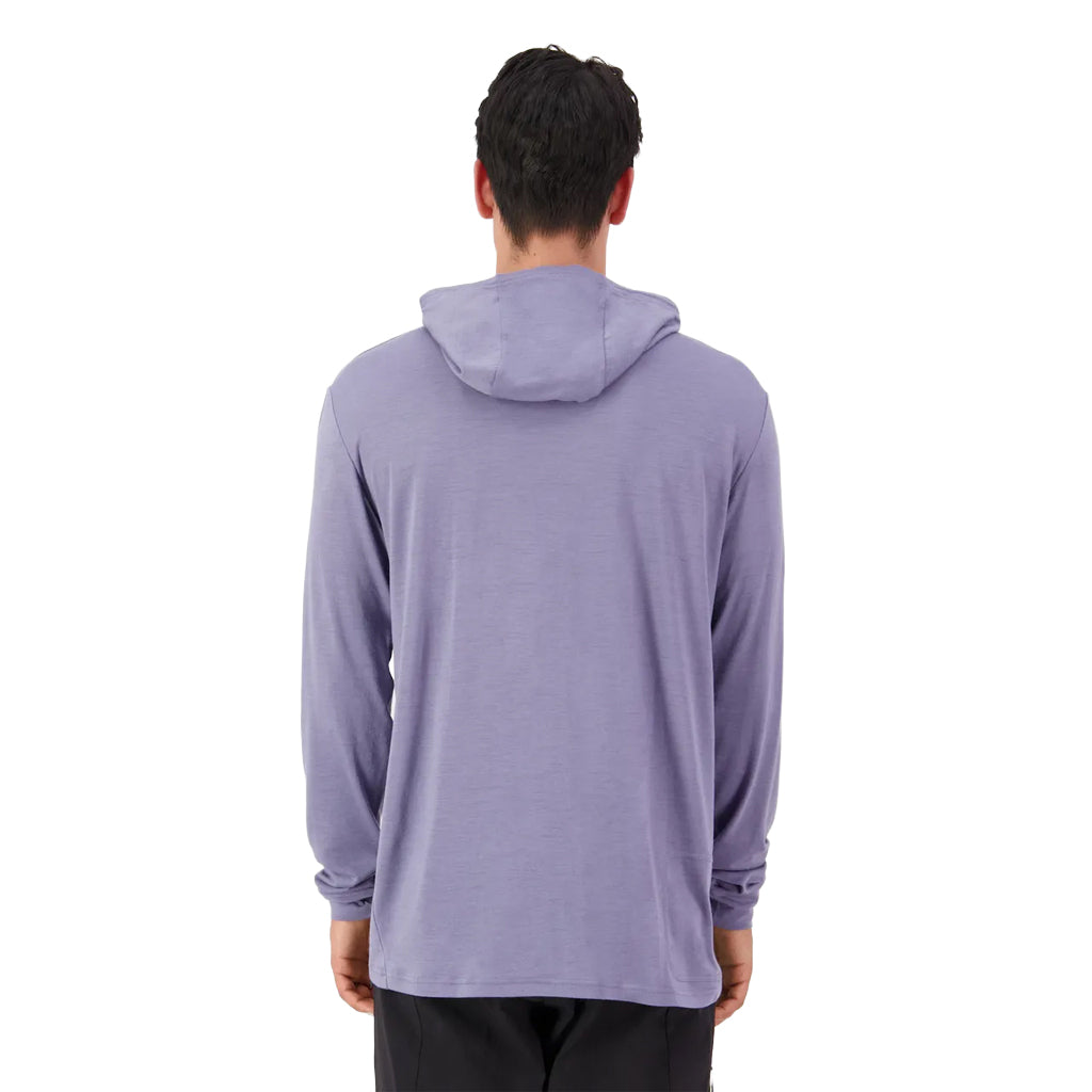 Pivot Merino Long Sleeve Hood - Blue Granite