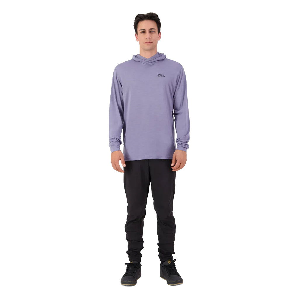 Pivot Merino Long Sleeve Hood - Blue Granite