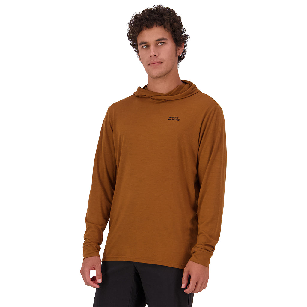 Pivot Merino Long Sleeve Hood - Caramel