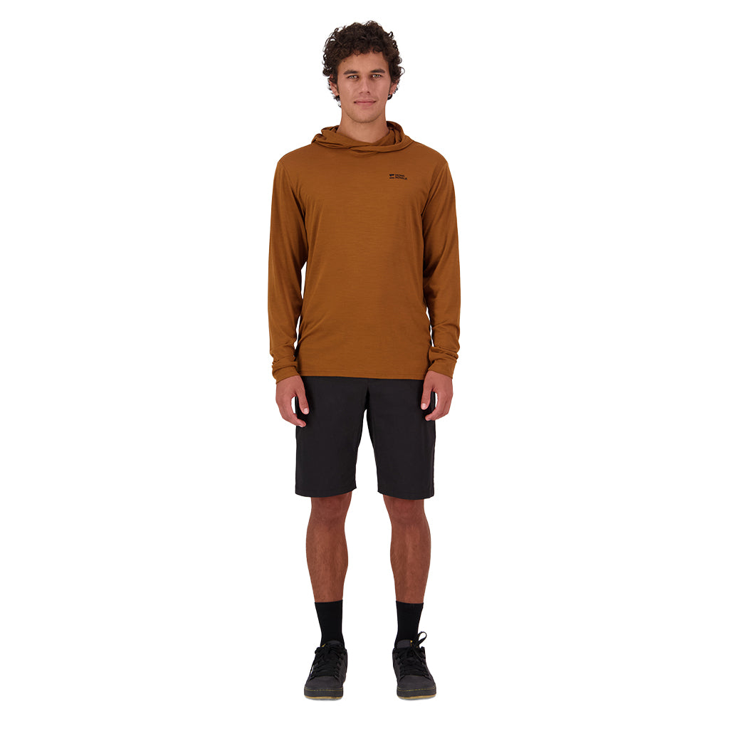 Pivot Merino Long Sleeve Hood - Caramel
