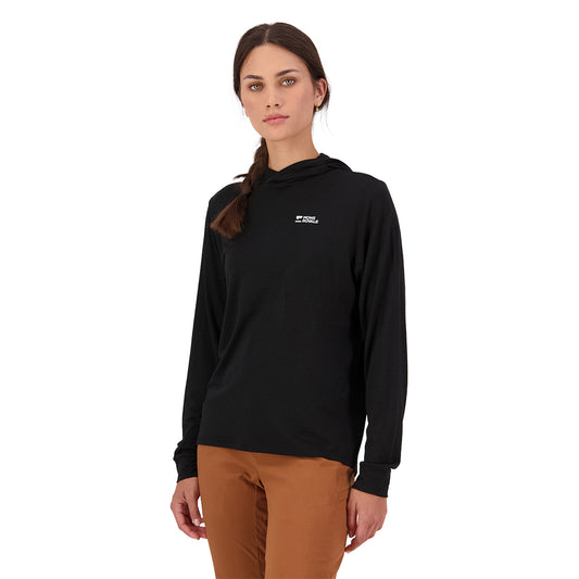 Pivot Merino Long Sleeve Hood - Black