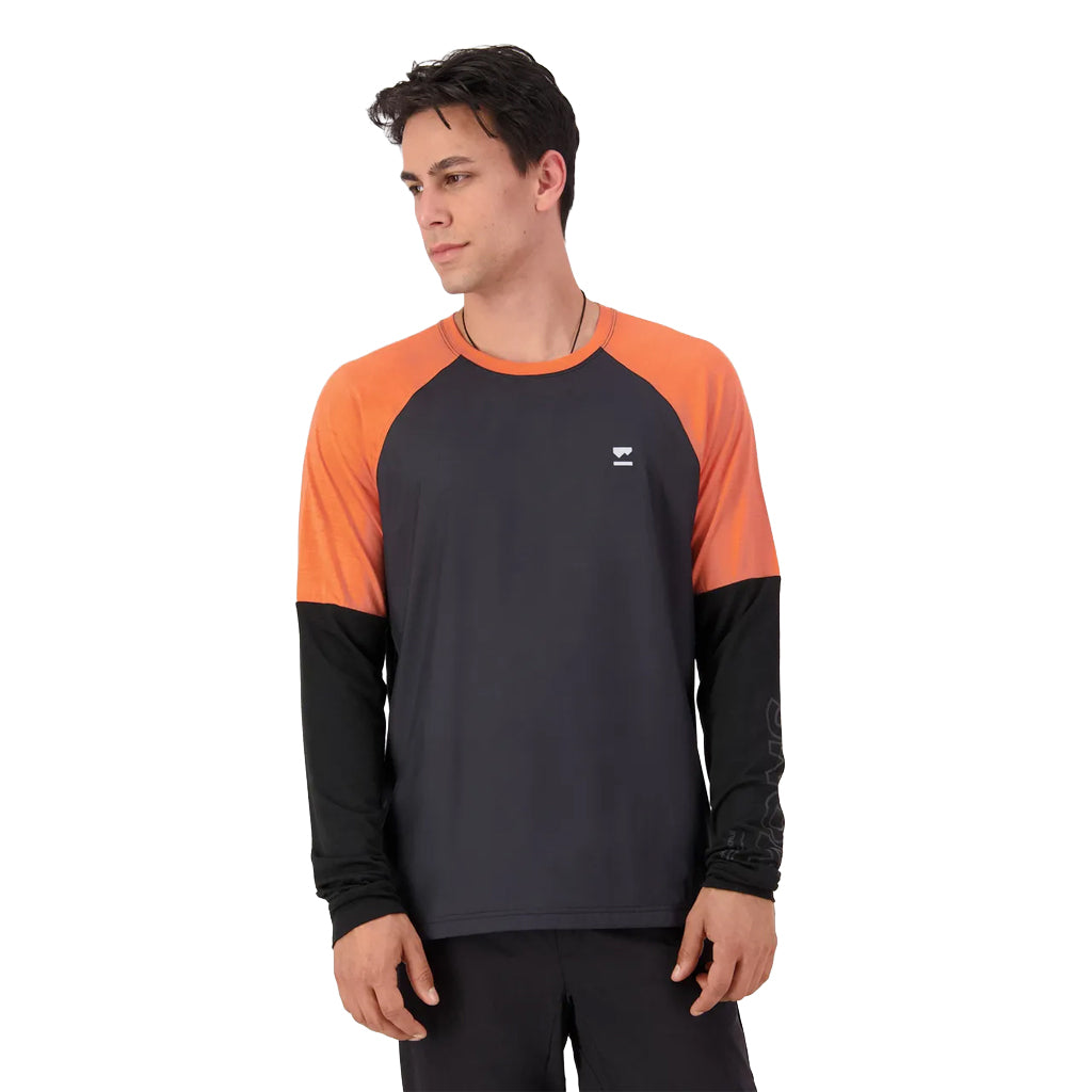 Tarn Merino Bike Wind Jersey - Sun Orange/Black
