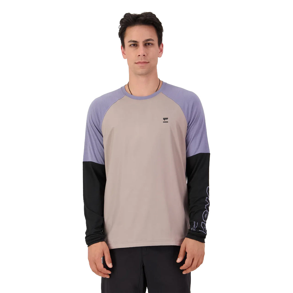 Tarn Merino Bike Wind Jersey - Cinder/Blue Granite/Black