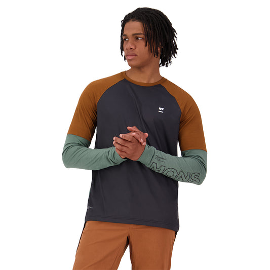 Tarn Merino Bike Wind Jersey - Cypress/Caramel/Black