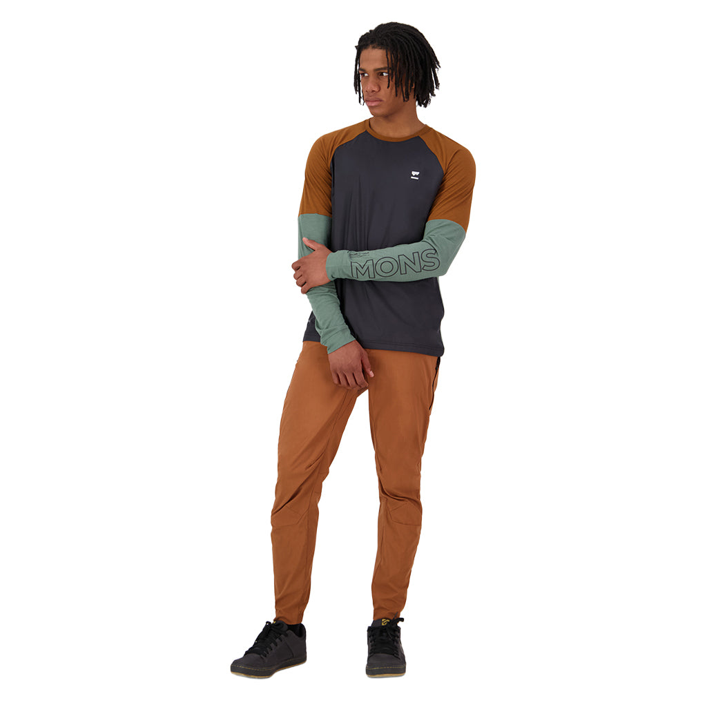 Tarn Merino Bike Wind Jersey - Cypress/Caramel/Black
