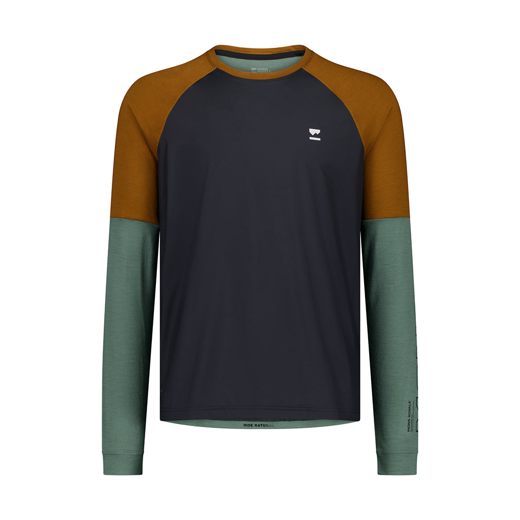 Tarn Merino Bike Wind Jersey - Cypress/Caramel/Black