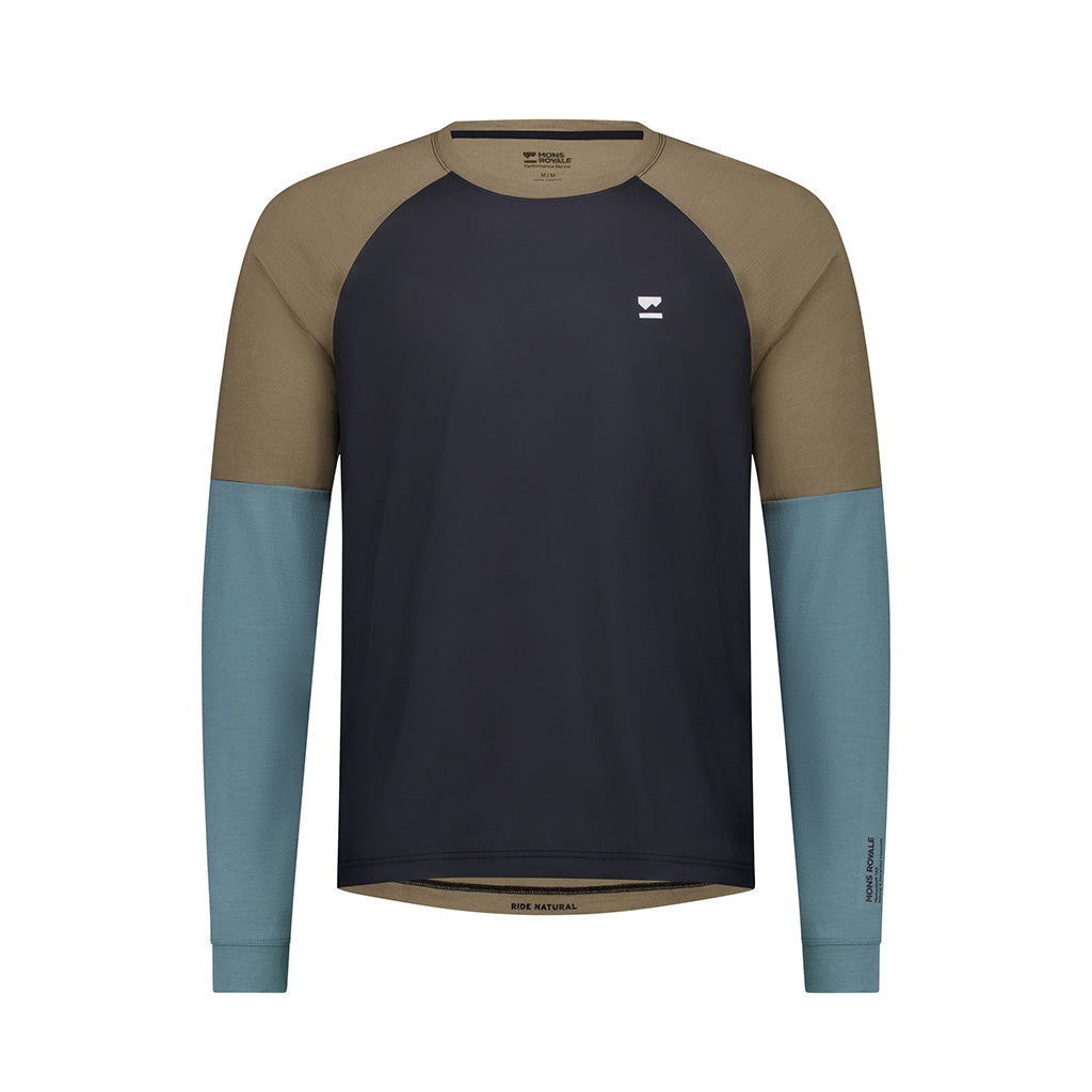 Tarn Merino Bike Wind Jersey - Goblin Blue / Walnu
