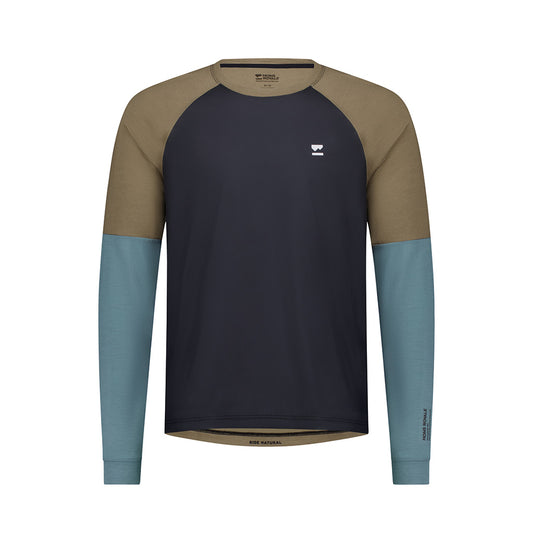 Tarn Merino Bike Wind Jersey - Goblin Blue / Walnu