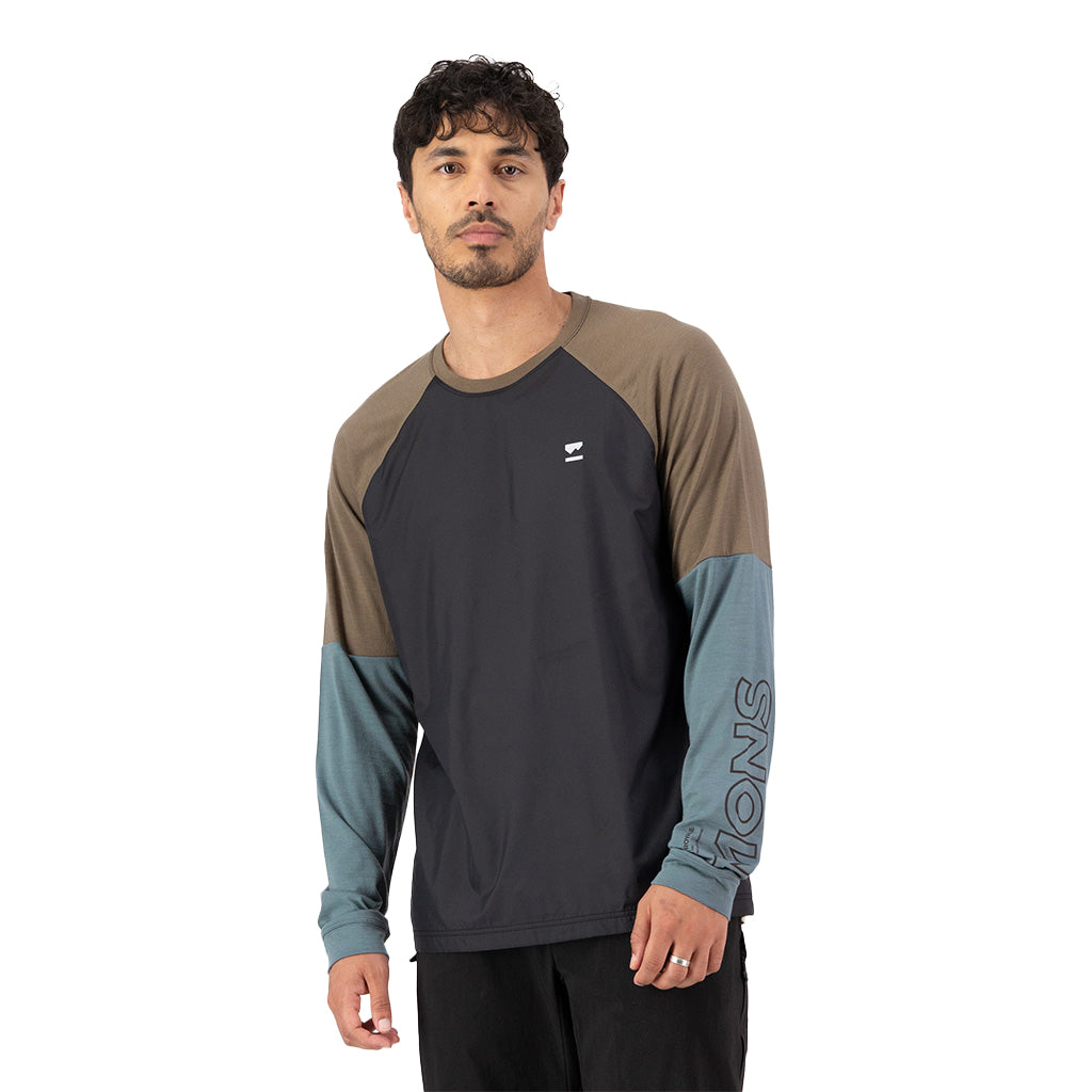 Tarn Merino Bike Wind Jersey - Goblin Blue / Walnu