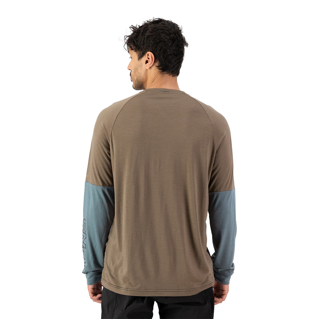 Tarn Merino Bike Wind Jersey - Goblin Blue / Walnu