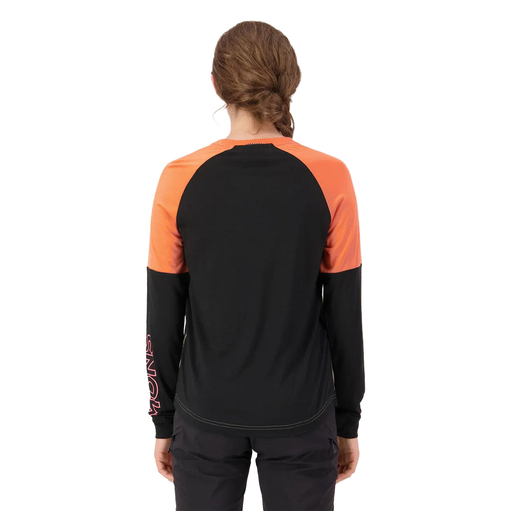 Tarn Merino Bike Wind Jersey - Cinder/Sun Orange/Black