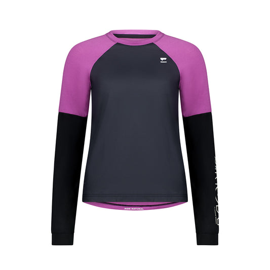 Tarn Merino Bike Wind Jersey - Purple Bolt / Black