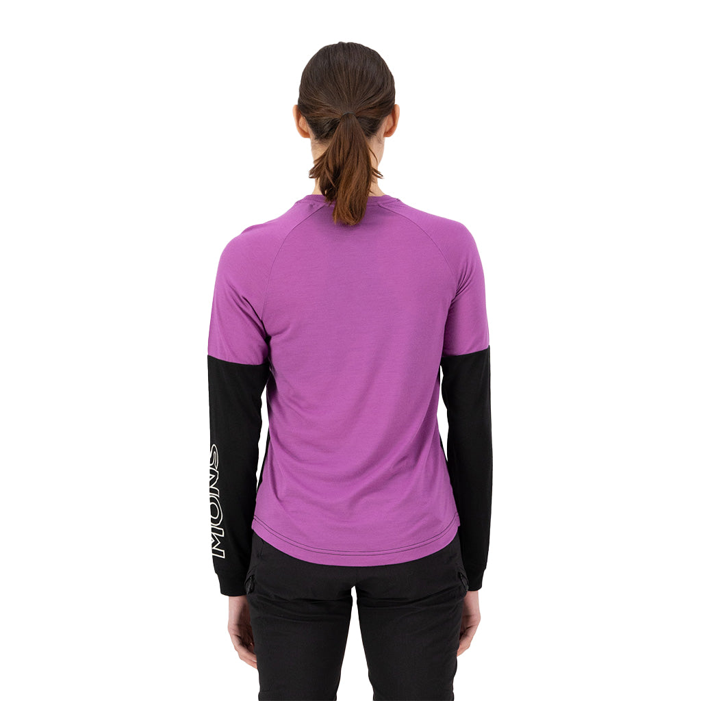 Tarn Merino Bike Wind Jersey - Purple Bolt / Black