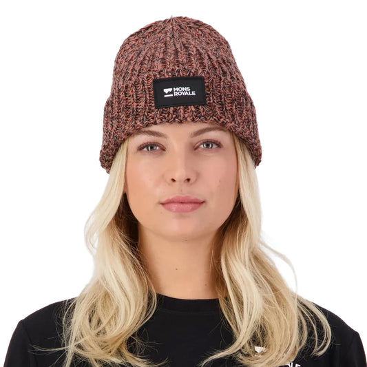 Triple Treat Merino Beanie - Cinder/Sun Orange/Black