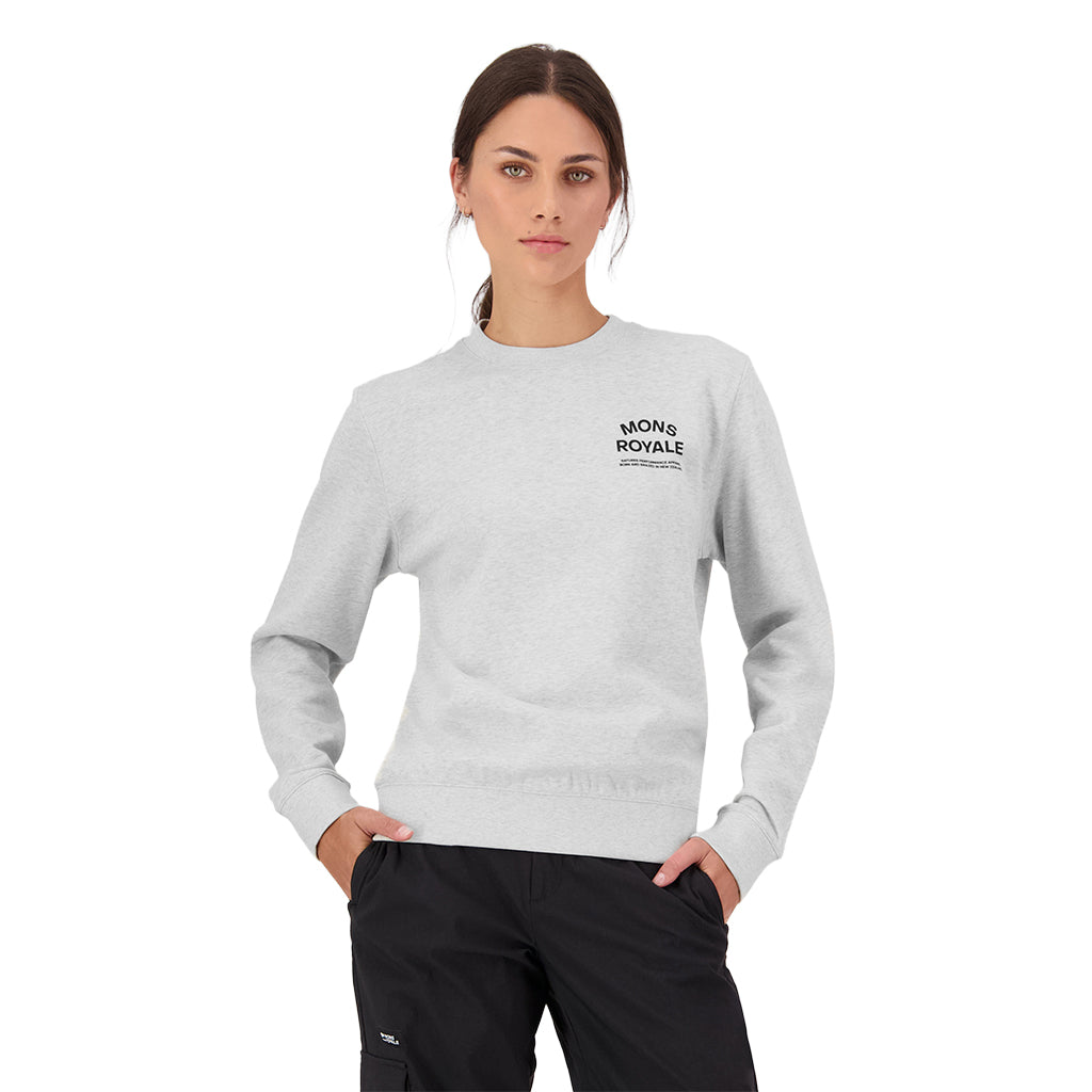 Inversion Merino Crew - Light Grey Heather