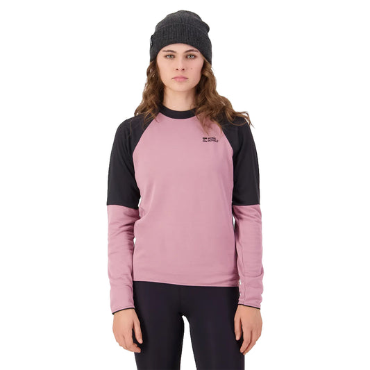 Quad Merino Fleece Pullover - Sierra Pink/Black