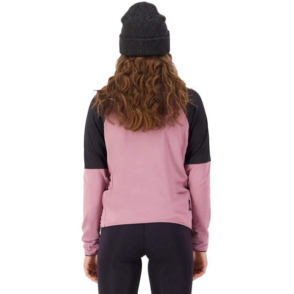 Quad Merino Fleece Pullover - Sierra Pink/Black